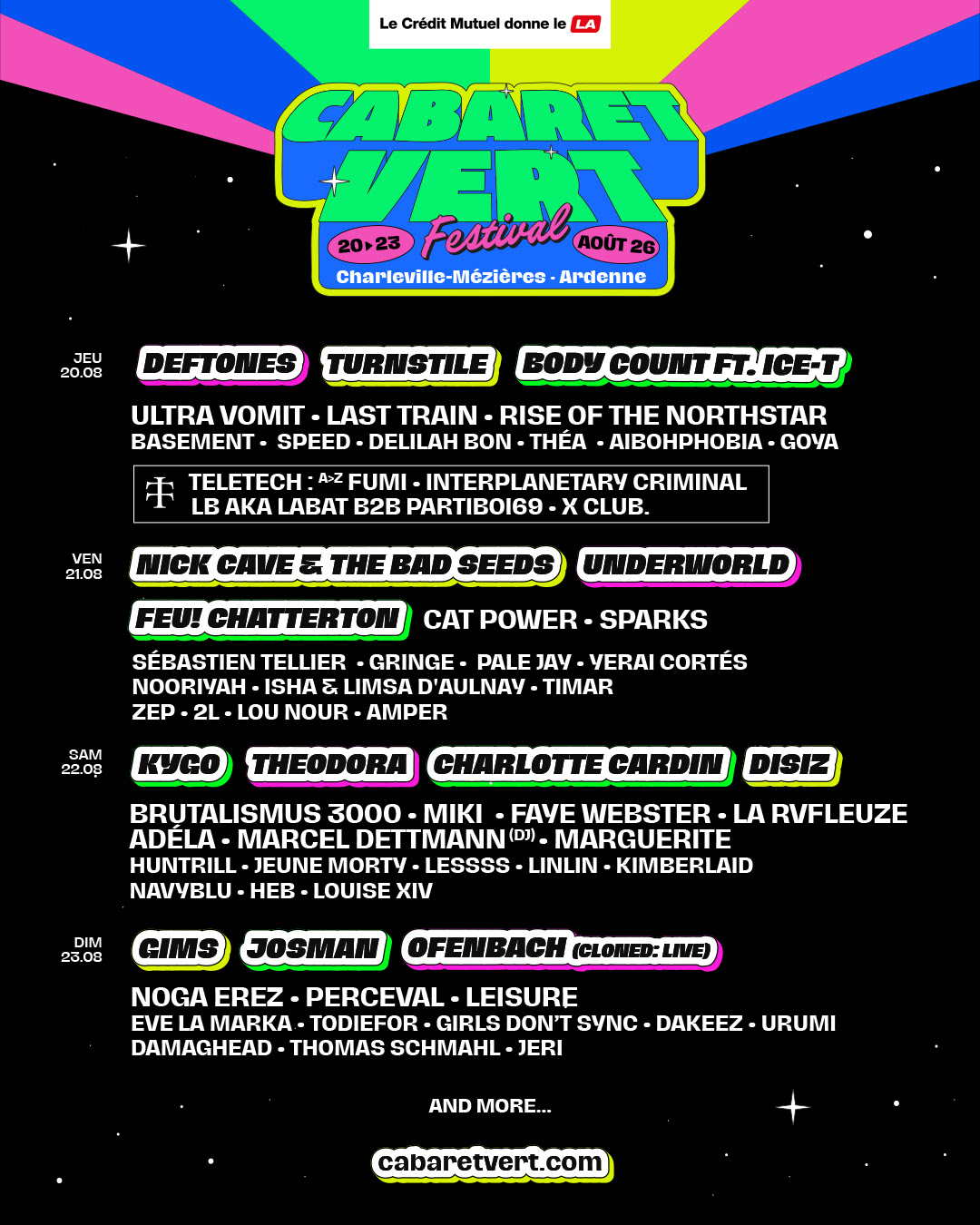 Cabaret Vert 2026 la programmation des 20 ans (presque) complète