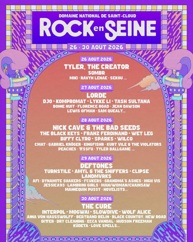 Rock en Seine 2026 festival programme complet billetterie