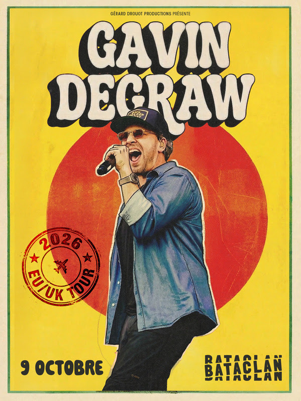 Gavin DeGraw en concert à Paris au Bataclan le 9 octobre 2026